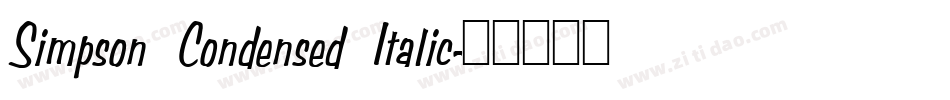 Simpson Condensed Italic字体转换